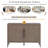 Sideboard With 2 Metal Handles, 2 Doors And Wood Grain Design-1778263543