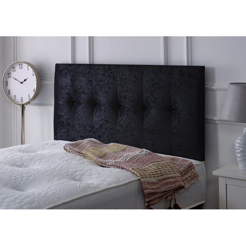 Upholstered Headboard, Super King (6'), Black Velvet