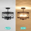 Plafonnier semi-encastré industriel 4 lumières à abat-jour cylindrique 12,59 po-1383716701