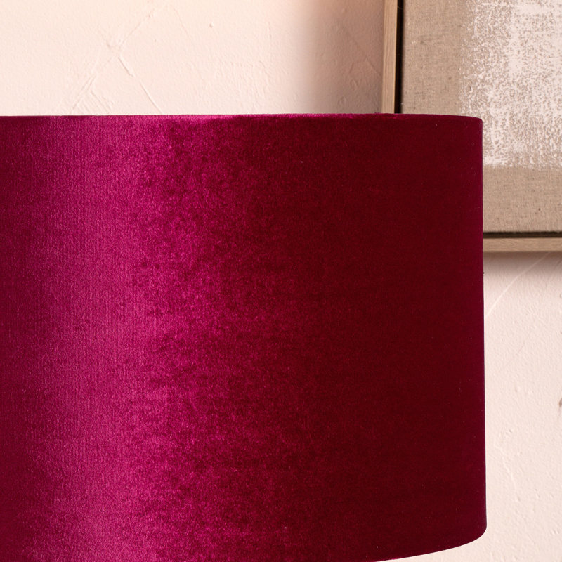 Aimon 16 cm H Drum Velvet Lamp Shade ( Clip On ), Raspberry