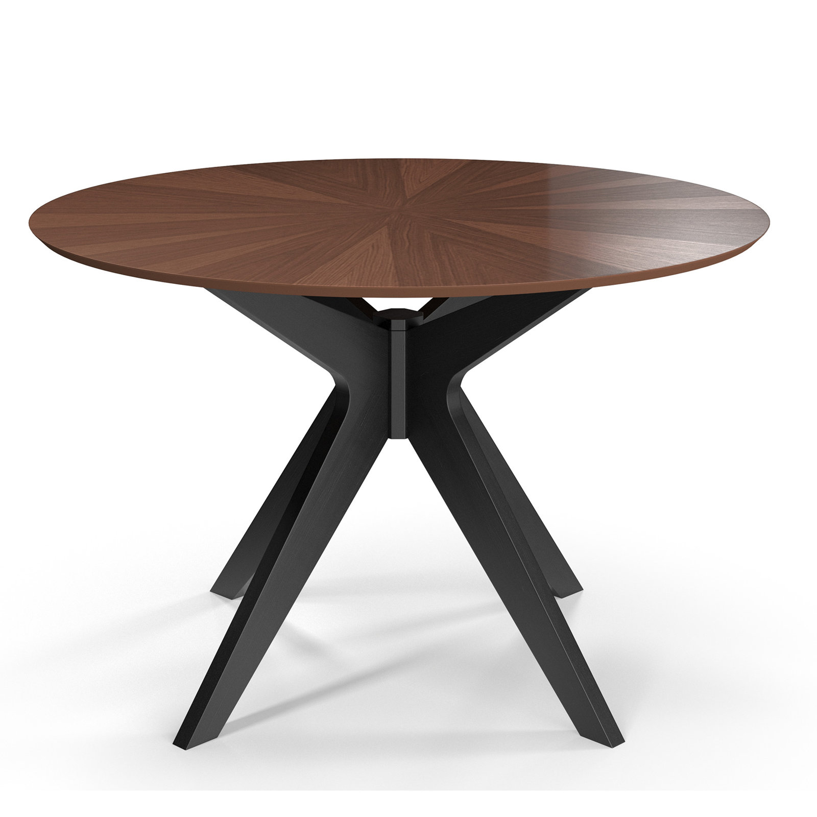 Fenway 47" Dining Table, Walnut Top/Black Base