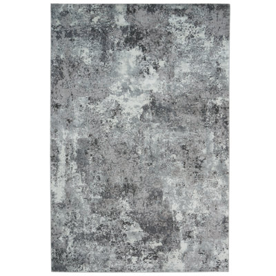 Abstract Machine Woven Gray Area Rug