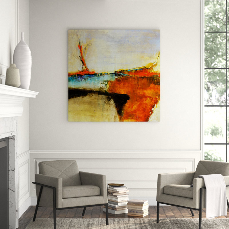 «Play on Words» par Dennis Carney - Peinture, Couche de verre, H 54 po x l 54 po x P 1,5 po
