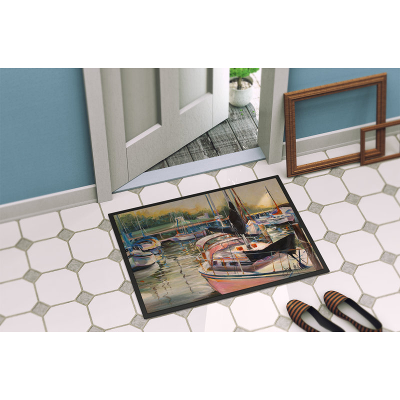 Tapis de porte d’intérieur anti-dérapant noir voiles, Rectangle 1 pi 6 po x 2 pi 3 po