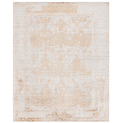 Bedford Hand Loomed Viscose/Wool/Cotton Oriental Rug in Beige/Gold