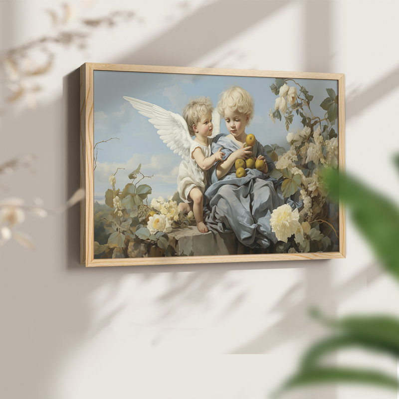 Angels From Above-VI - Reproduction encadrée - Restickable, H 8 po x l 10 po, Encadré naturel
