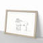 Sketch of Two Horses by Jean Bernard - Picture Frame Drawing Print on MDF-55619369-55619372