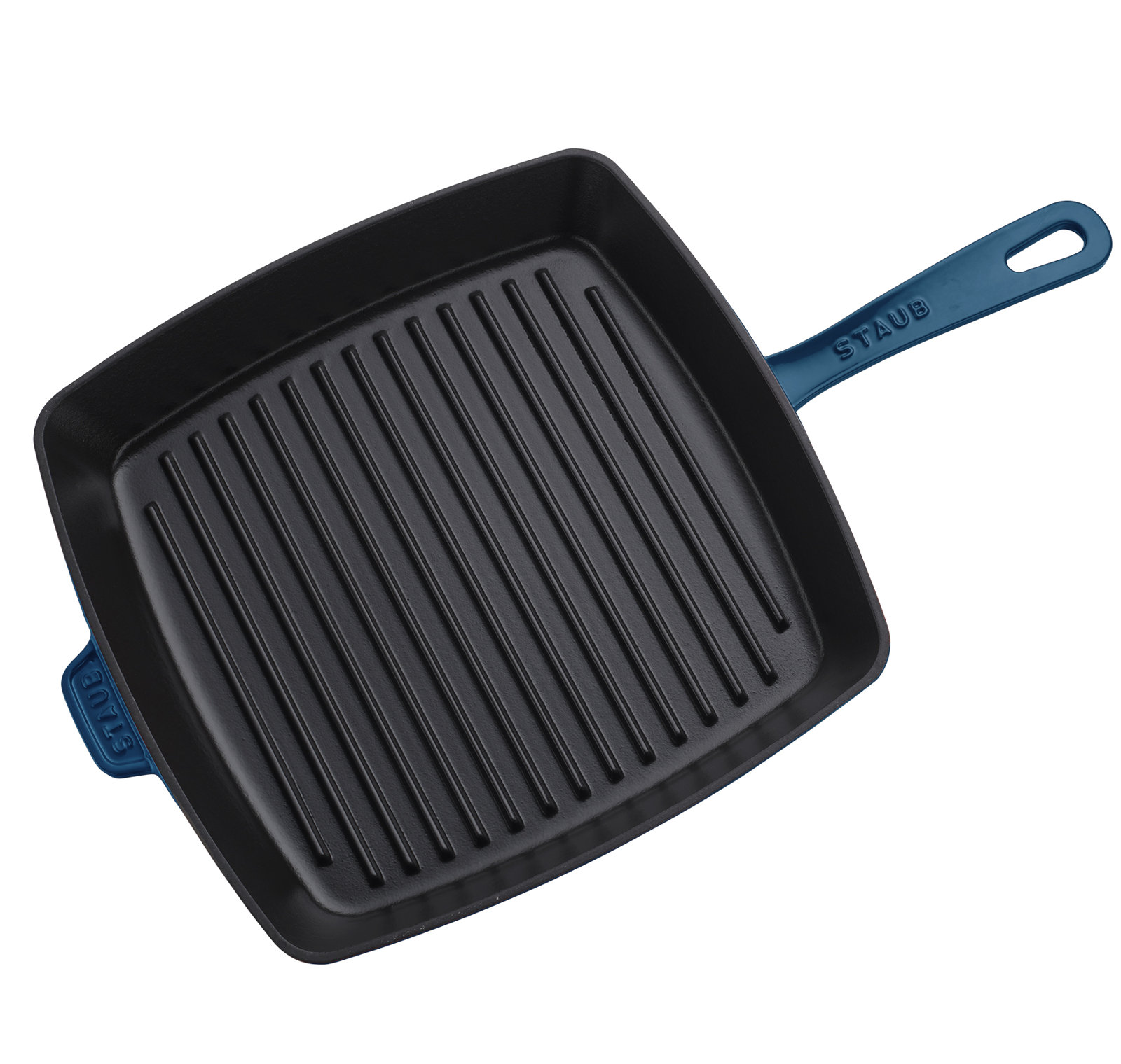 Staub Cast Iron Square Grill Pan, Dark Blue