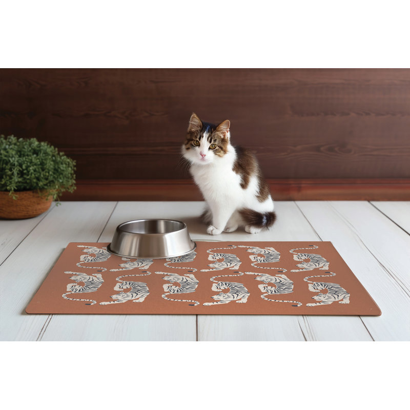 Hey Tiger Pet Placemat, Terracotta, 0.08" H x 24" W x 36" D