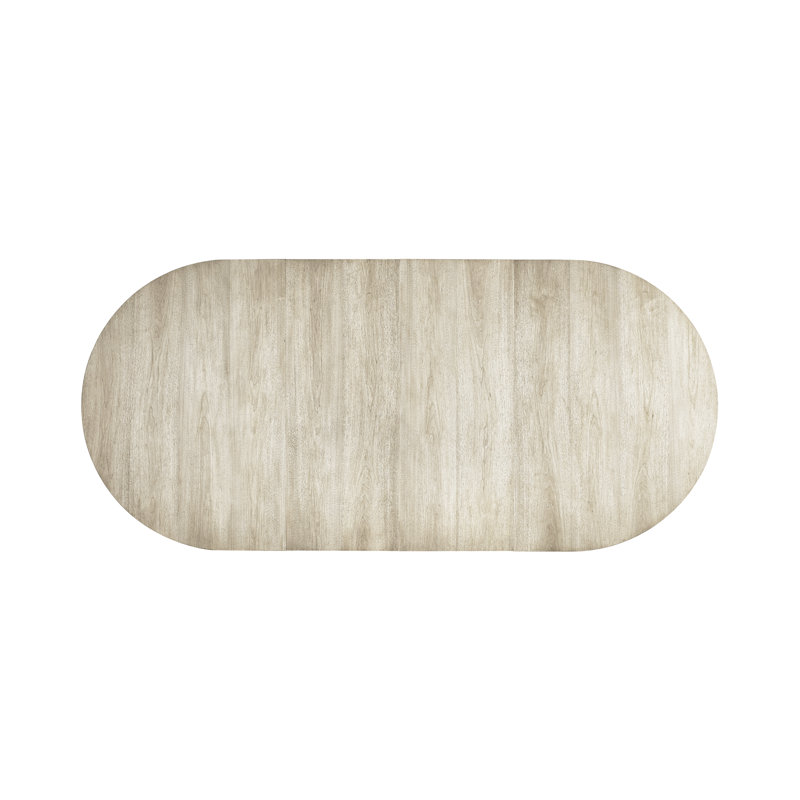 Solar Oval Solid Wood Dining Table, Bleached Walnut