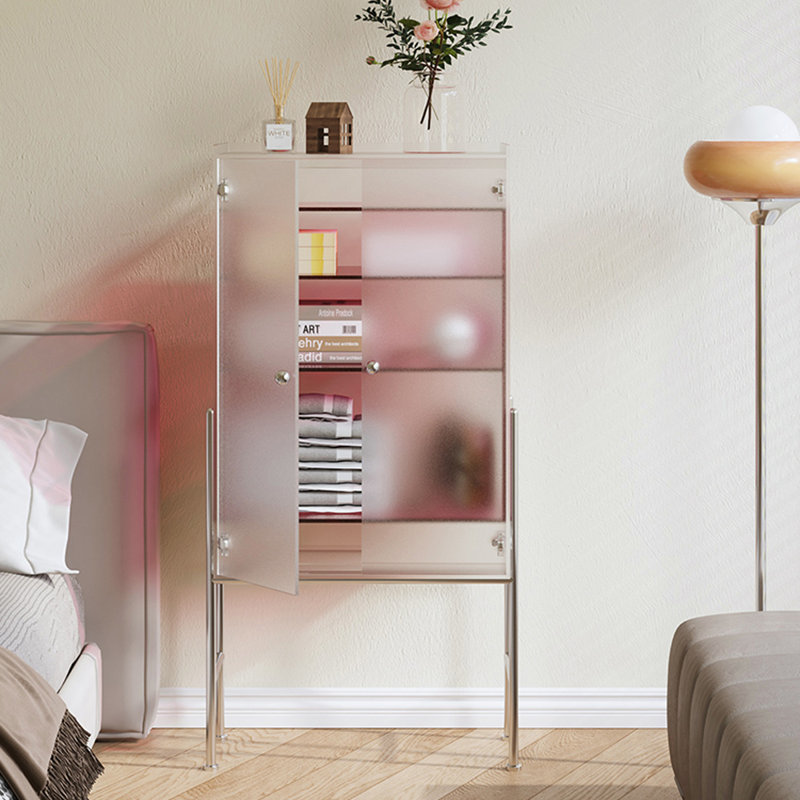 Vitrines en acrylique rose, Rose