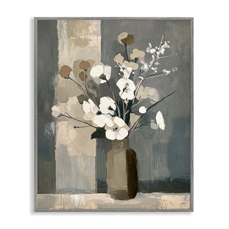 Vase floral neutre encadré par Ramona Murdock, Estampe numérique Farmhouse, H 30 po x l 24 po