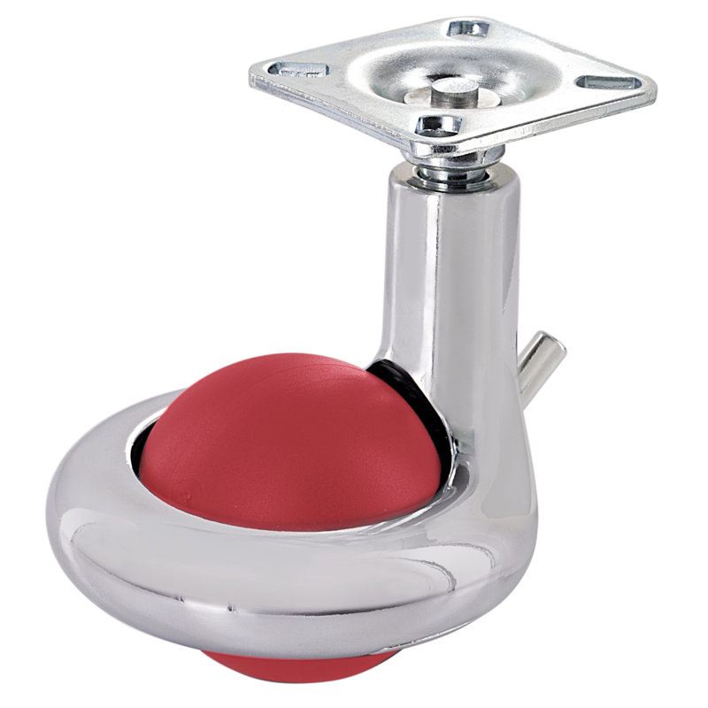 Series Design Caster, Red/Chrome