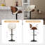 Tabourets de bar pivotants à hauteur réglable Bentwood, ensemble de 2 tabourets revêtus de similicuir avec structure en métal (blanc)-2054026094-2077101005