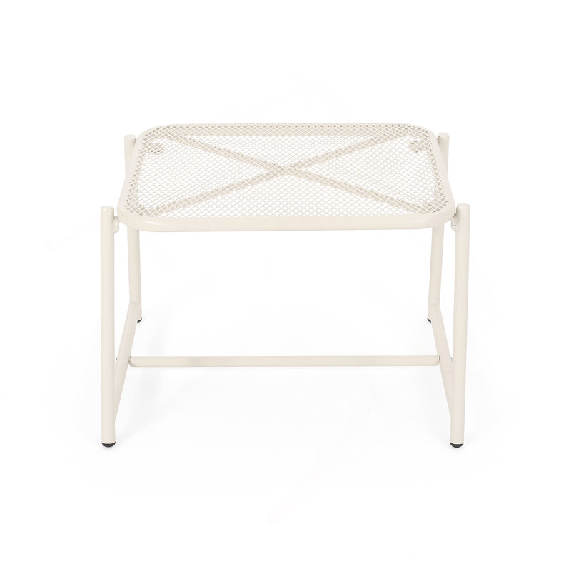 Table d'appoint moderne en maille de fer avec base traîneau, pour l'extérieur et l'intérieur, rehaussant tout décor