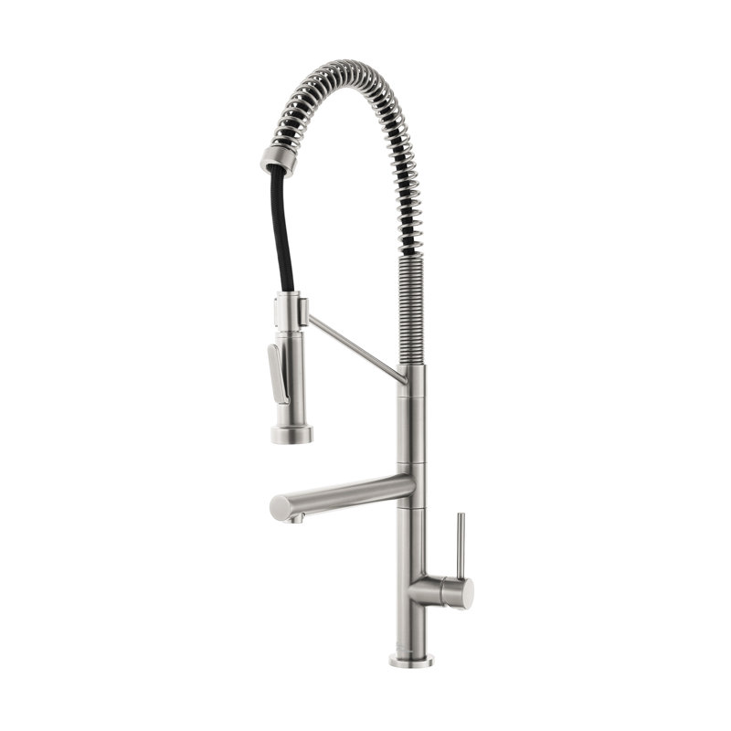 Nouvet Novuet Single Handle, Pull-Down Kitchen Faucet with Pot Filler, Brushed Nickel