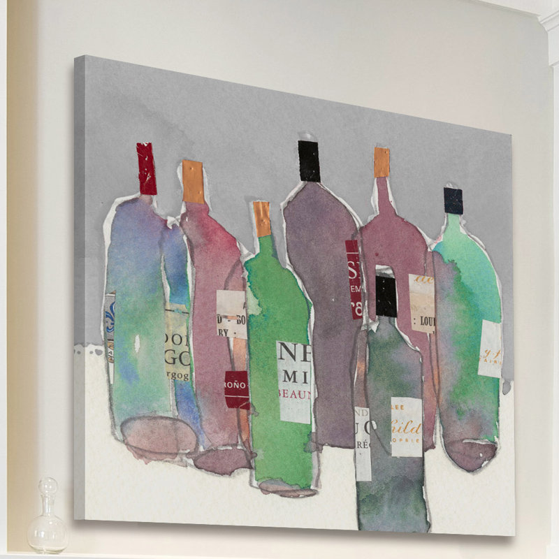 «Wine Party II», reproduction sur toile tendue, H 18 po x l 18 po x P 1,5 po
