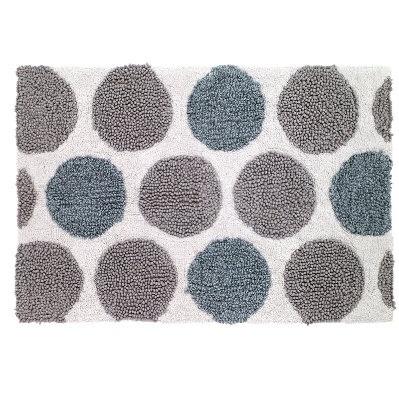 Tapis pour salle de bain à pois 100% coton Virgnie