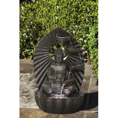 Fontaine de Bouddha avec bols empilables avec DEL blanches