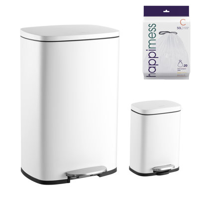 Connor Rectangular 13.2-Gallon Trash Can with Soft-Close Lid and FREE Mini Trash Can