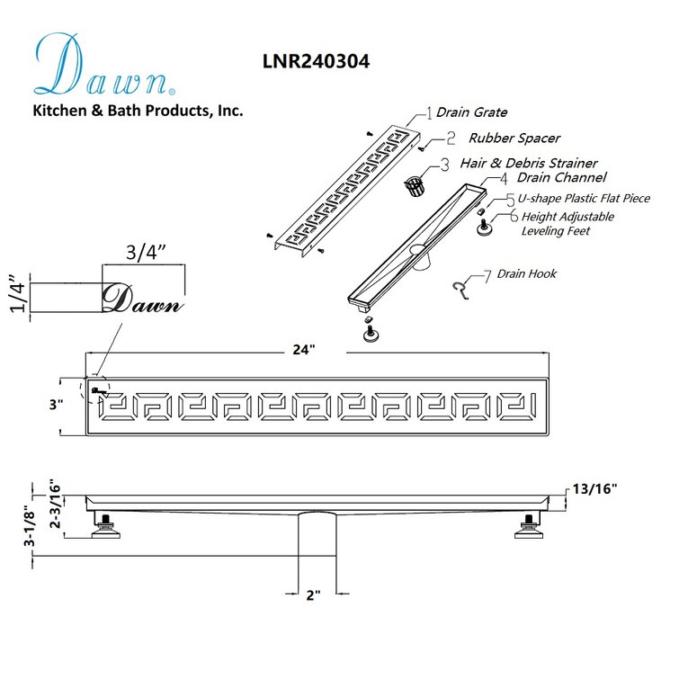 LUXE Linear Drains 3.19'' W Linear Grid Shower Drain - Wayfair Canada