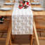 Chemin de table de Noël, arbres de Noël de 13 po x 72 po, décorations de table de maison de campagne d'hiver pour la cuisine, dîner intérieur et extérieur (blanc)
