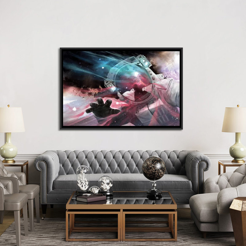 « stardust », impression sur toile, H 18 po x l 26 po x P 1,5 po, Toile avec cadre noir, Pas de tapis