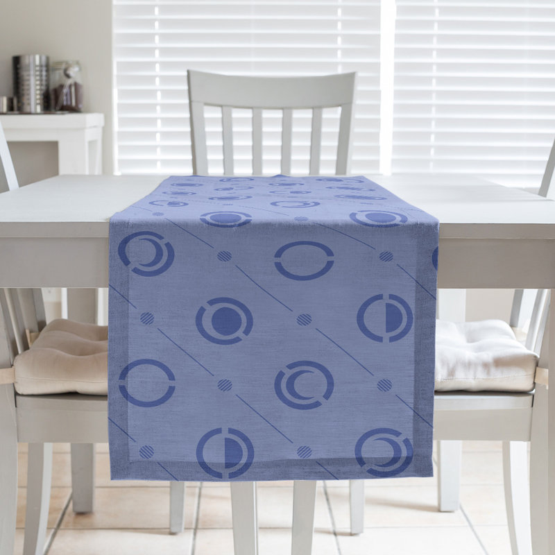 Classic Moon Phases Table Runner, 16" x 72", Baby Blue