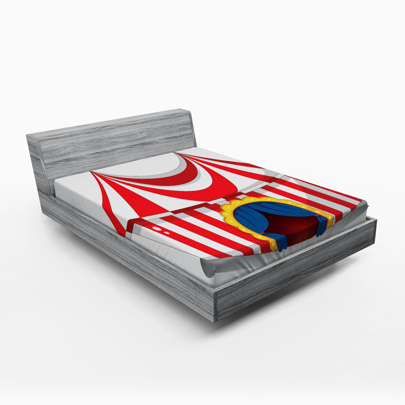 Microfiber Fitted Sheet, Full Fitted Sheet, Circus theme 1