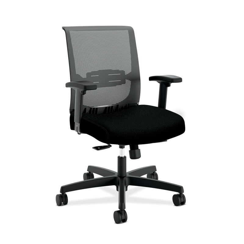 Chaise de travail ergonomique en filet Convergence, Tissu, Noir