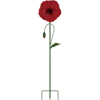 Piquet de jardin coquelicot