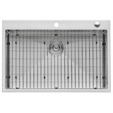 Tirana 15" L x 15" W Drop-In Kitchen Sink with Basket Strainer