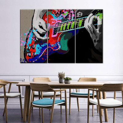 Guitare colorée 3 pièces