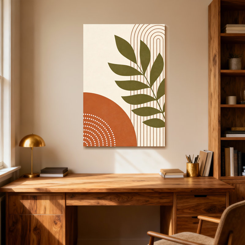 Abstract Abstract Leaf And Geometric Shapes Pattern