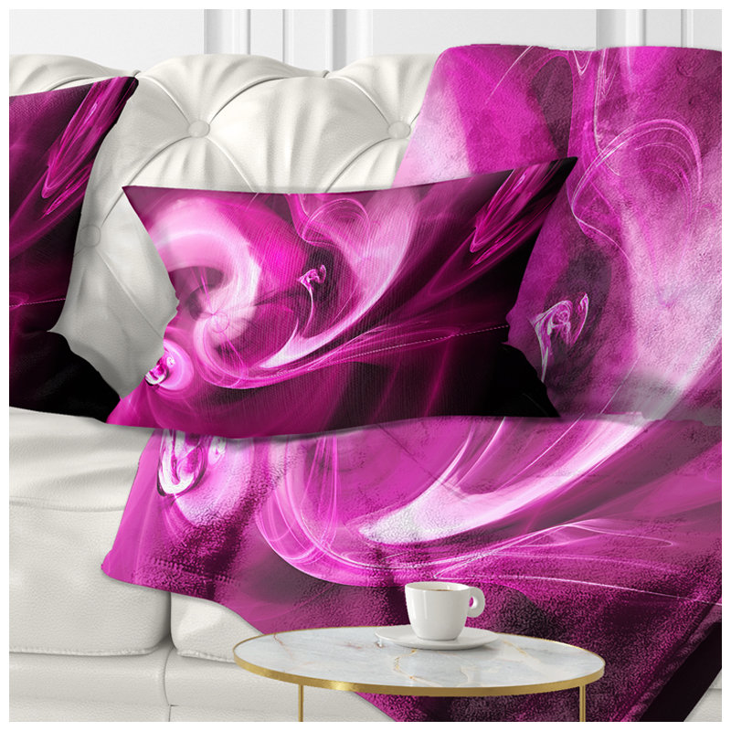  Coussin lombaire abstrait fumé, Rose