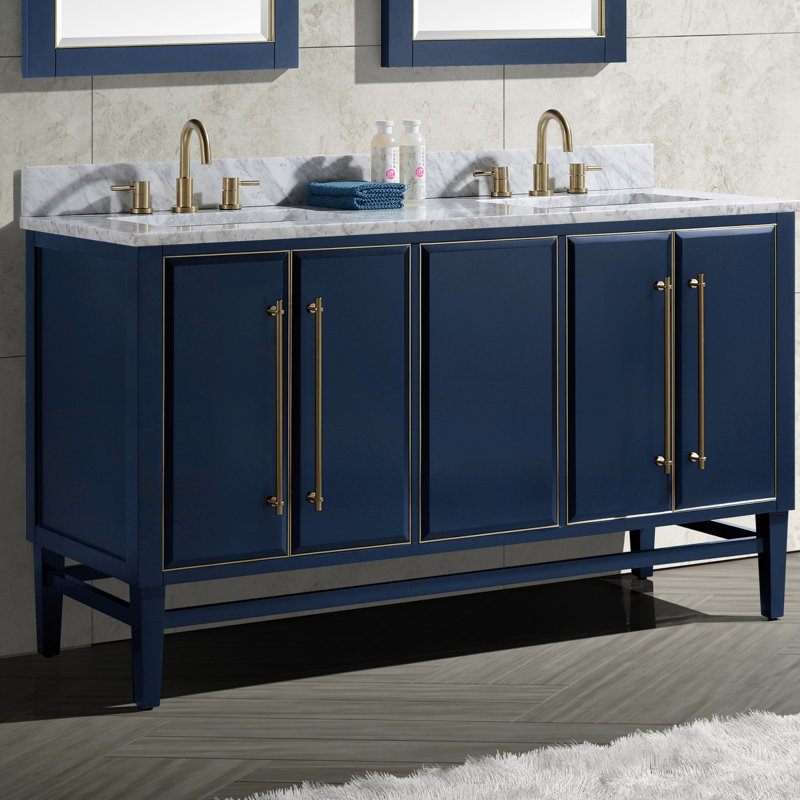 61'' W Double Marble Vanity Top