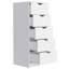 Commode Kamran, cinq tiroirs Narrows, finition blanche-1561948820