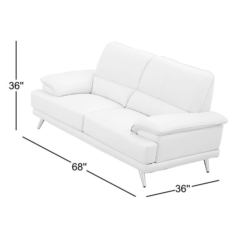 Hayllar 68'' Upholstered Loveseat, Gray Genuine Leather