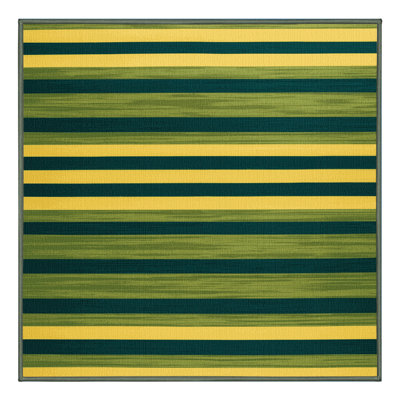 Tapis vert à rayures horizontales lavable à la machine