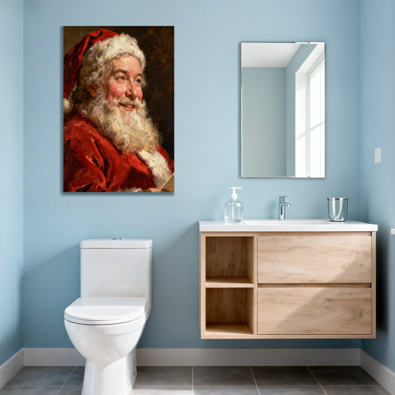 «Christmas Santa Claus Portrait», reproduction sur toile, H 18 po x l 12 po