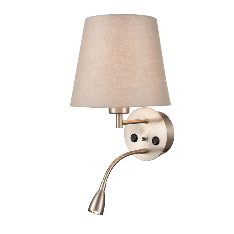 Cogdell LED Armed Sconce, Taupe