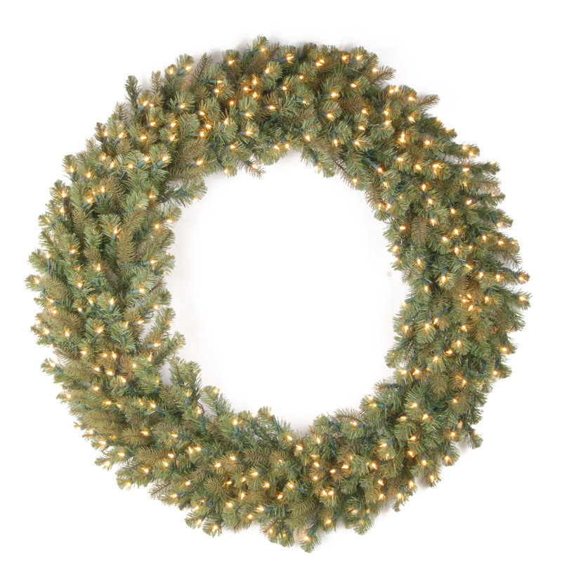 Downswept Douglas Wreath with Warm, 48", LED