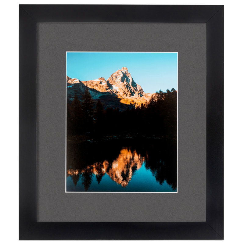 Matte Picture Frame with Mat, Charcoal