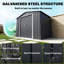 Outsunny 7 x 4ft Metal Garden Shed Waterproof Foundation Kit Dark Grey