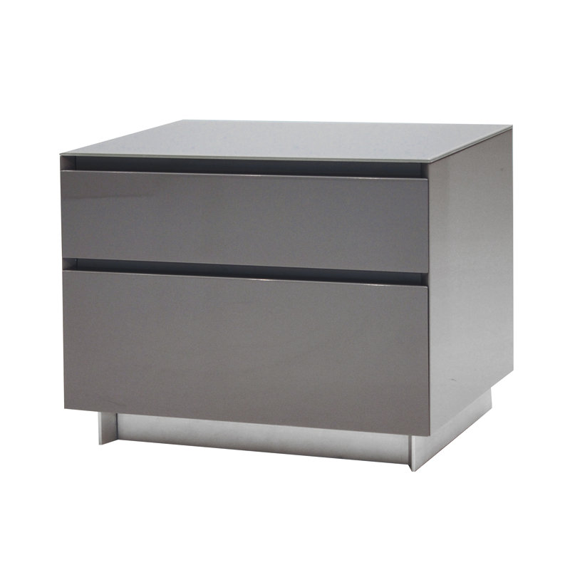 Table de chevet 2 tiroirs Venova, gris