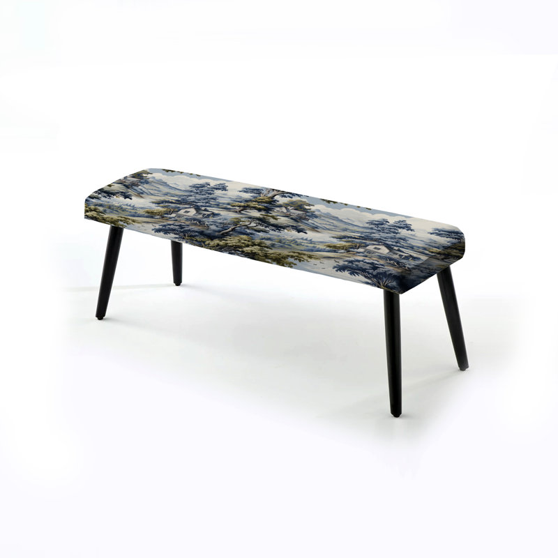Rustic Farmhouse Wilderness Blooms - Banc rembourré noir rétro