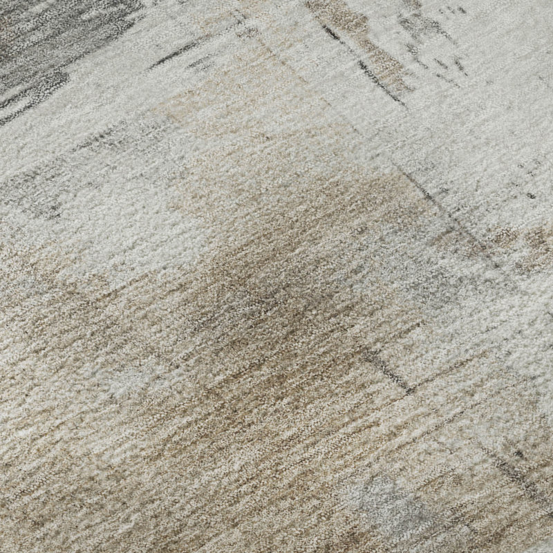 Tapis abstrait lavable à la machine de qualité supérieure AMF1685 Mehara, Rectangle 10 pi x 14 pi