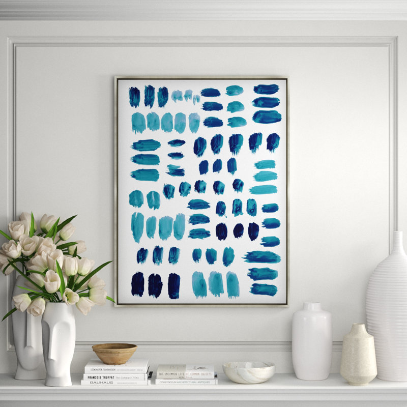 Blue Arrangement III Print by Guseul Park, 54.5" H x 41.5" W x 1.5" D, Image Brush Gel