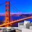 Night Golden Gate Bridge Neon Lights Cityscape Photography City Buildings Wallpaper Murals-93996583