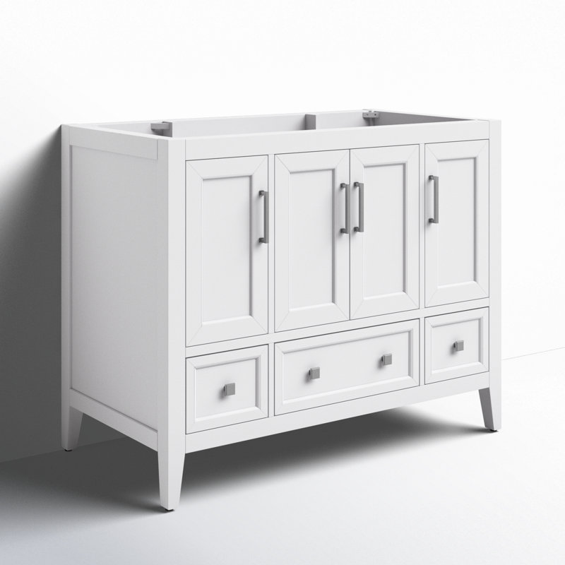 Everette 42'' W Single Bathroom Vanity Base, White